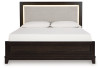Neymorton Queen Upholstered Panel Bed, Dresser and Mirror (B618B3)