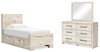 Lawroy Twin Panel Bed with Storage, Dresser and Mirror (B2310B36)