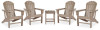 Sundown Treasure 4 Adirondack Chairs and Outdoor End Table (P014P2)