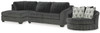 Biddeford 2-Piece Sectional and Oversized Swivel Accent Chair (35504U2)