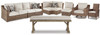Beachcroft 4-Piece Outdoor Sectional, 2 Arm Chairs, Lounge Chair and Bench (P791P18)