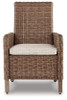 Beachcroft 4-Piece Outdoor Sectional, 2 Arm Chairs, Lounge Chair and Bench (P791P18)