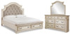 Realyn King Upholstered Bed with Dresser and Mirror (B743B24)