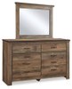 Trinell Queen Panel Headboard, Dresser, Mirror, Chest and Nightstand (B446B90)