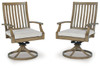 Rainier Ranch Outdoor Swivel Chair with Cushion (Set of 2) (P701-602A)