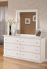 Bostwick Shoals White Dresser, Mirror, Chest & Twin Panel Headboard