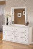 Bostwick Shoals White Dresser, Mirror, Chest & Full Panel Bed