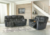 Capehorn Granite Reclining Sofa & Double Reclining Loveseat with Console