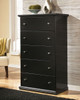 Maribel Black 6 Pc. Dresser, Mirror, Chest, Twin Panel Headboard & 2 Nightstands