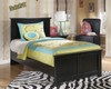 Maribel Black 7 Pc. Dresser, Mirror, Twin Panel Bed & 2 Nightstands