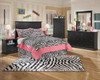 Maribel Black 5 Pc. Dresser, Mirror, Full Panel Headboard & 2 Nightstands