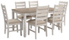 Skempton White/Light Brown Dining Room Table Set (7/CN)
