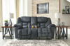 Capehorn Granite Double Reclining Loveseat with Console