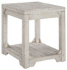 Fregine White Wash Rectangular End Table