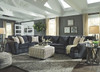 Eltmann Slate LAF Sofa with Corner Wedge, Armless Loveseat, Armless Chair & RAF Cuddler Sectional