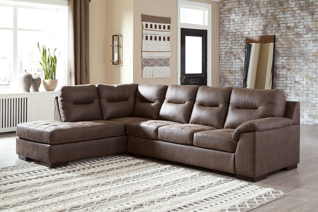 Left arm facing leather shop sectional