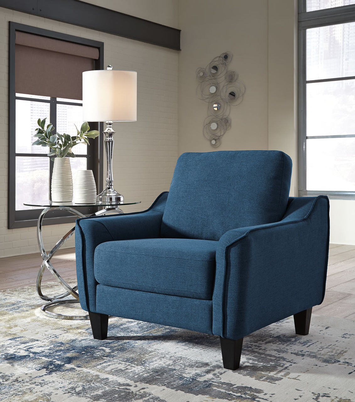 The Jarreau Blue Chair Sold At Rose Brothers Furniture Serving