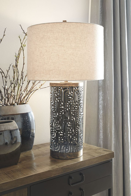 Dayo Gray/Gold Finish Metal Table Lamp (1/CN)