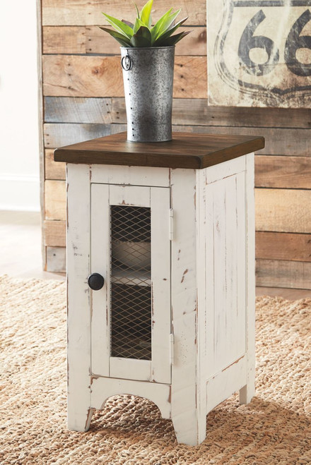 Wystfield White/Brown Rectangular End Table