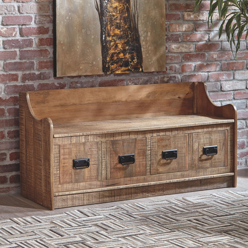 Garrettville Brown Storage Bench