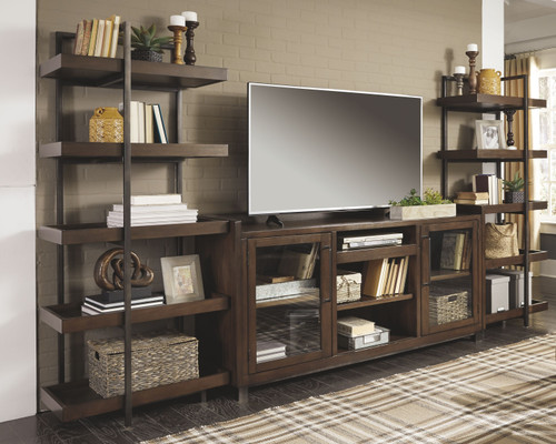 The Starmore Brown Entertainment Center XL TV Stand & 2 Piers with