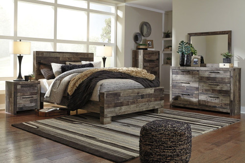 Derekson Multi Gray 5 Pc. King Panel Bed Collection