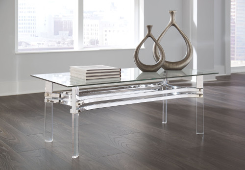 Braddoni Chrome Finish Rectangular Cocktail Table