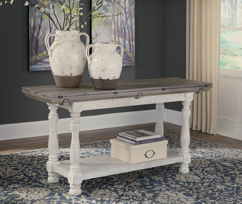 Havalance Gray/White Flip Top Sofa Table