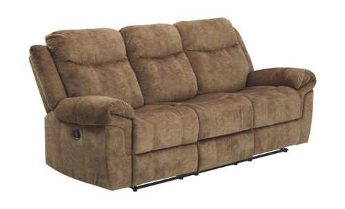 Huddle-Up Nutmeg Reclining Sofa w/Drop Down Table