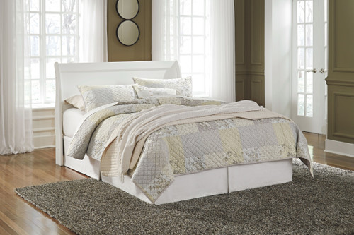 Anarasia White Queen Sleigh Headboard with Bolt on Bed Frame