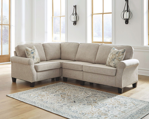 Alessio Beige 4 Pc. Sofa, Wedge, Armless Chair, Loveseat Sectional