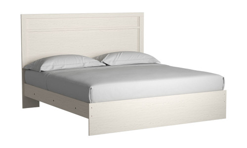 Stelsie White King Panel Bed