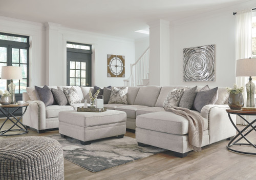 Dellara Chalk LAF Loveseat, Wedge, Armless Loveseat, Armless Chair, RAF Corner Chaise Sectional & Ottoman with Storage