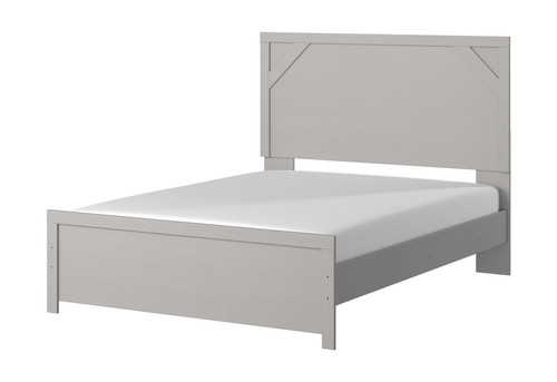 Cottenburg Light Gray/White Queen Panel Bed