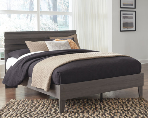 Brymont Dark Gray Queen Panel Platform Bed