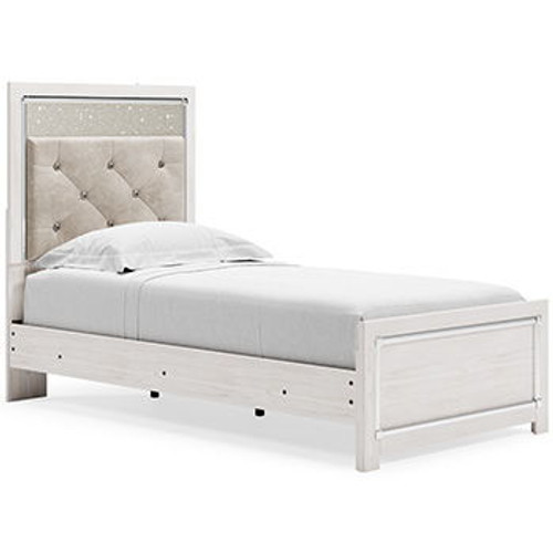 Altyra White Twin Upholstered Panel Headboard