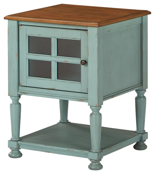 Mirimyn Teal/Brown Accent Cabinet