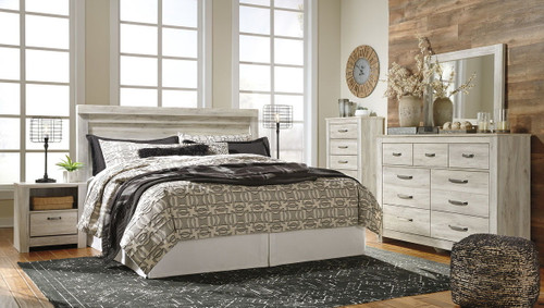 Bellaby Whitewash 5 Pc. King Panel Headboard Bed Collection