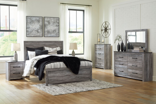 Bronyan Dark Gray Queen Panel Bed 5 Pc. Dresser, Mirror, Chest, Queen Bed
