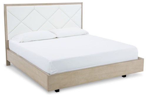 Wendora Bisque / White California King Upholstered Bed