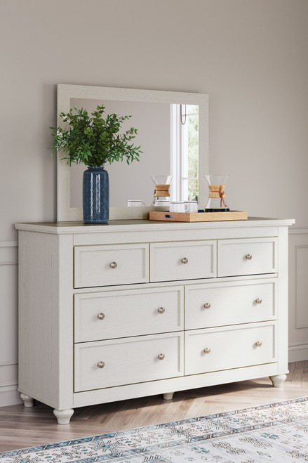 Grantoni White Dresser, Mirror