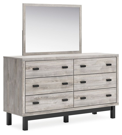 Vessalli Gray Dresser And Mirror