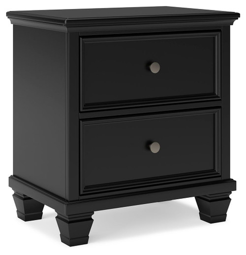 Lanolee Black Two Drawer Nightstand