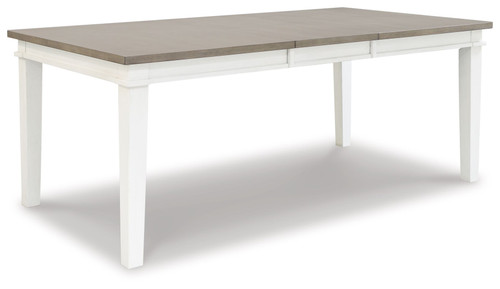 Nollicott Whitewash / Light Gray Rect Drm Butterfly Ext Table