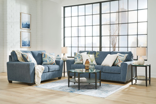 Cashton Blue 2 Pc. Sofa, Loveseat