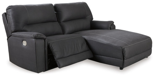 Henefer Midnight 2-Piece Power Reclining Sectional With Raf Pwr Reclining Back Chaise