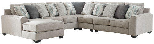 Ardsley Pewter 5-Piece Sectional With Laf Corner Chaise