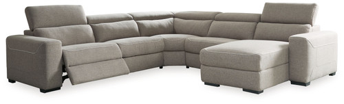 Mabton Gray 5-Piece Power Reclining Sectional