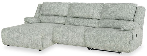 Mcclelland Gray 3-Piece Reclining Sectional With Laf Press Back Chaise