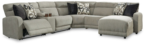 Colleyville Stone 6-Piece Power Reclining Sectional With Raf Press Back Power Chaise